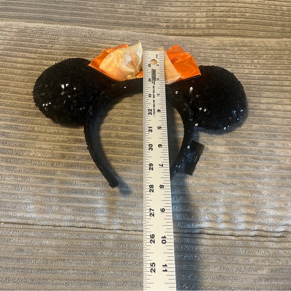 Disney Parks Halloween Orange & Black Tie Dye Minnie Ears Headband - Picture 3 of 4